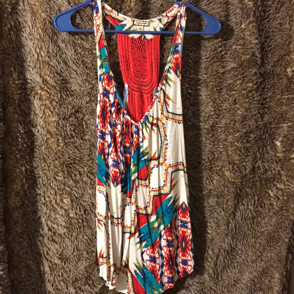 Multicolored tank top.